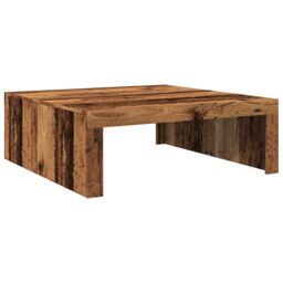 Berkfield Home Coffee Table Old Wood 100x100x35 cm Engineered Wood in Brown - Size: 100 x 100 x 35 cm - thumbnail 2