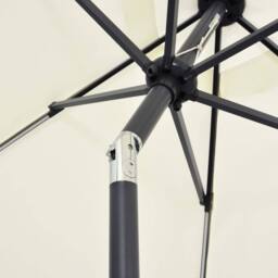 Berkfield Home Garden Parasol with LED Lights & Aluminium Pole 300 cm Sand White - thumbnail 5