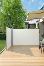 Garden Sanctuary Retractable Outdoor Privacy Side Awning 6mW x 1.6mH in Beige - thumbnail 2