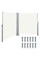 Garden Sanctuary Retractable Outdoor Privacy Side Awning 6mW x 1.6mH in Beige - thumbnail 5