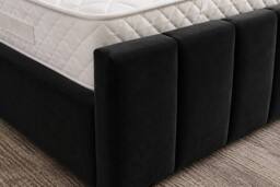 SOFT SNOOZE BEDS Art Deco Ottoman Divan Storage Bed in Plush Velvet in Silver - Size: Small Double - thumbnail 6