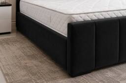 SOFT SNOOZE BEDS Art Deco Ottoman Divan Storage Bed in Plush Velvet in Silver - Size: Small Double - thumbnail 7