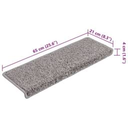 Berkfield Home Carpet Stair Treads 15 pcs 65x21x4 cm Grey - Size: Medium - thumbnail 8