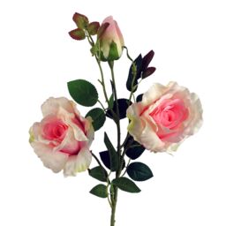 Leaf Pack of 6 x 80cm Artificial Pink Rose Stem - 18 flowers - Size: 6 x 80 cm - thumbnail 7
