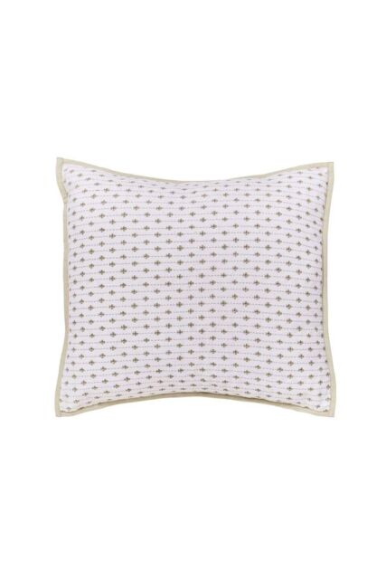 Murmur 'Imogen' Cotton Cushion 40x40cm in Green - Size: 40 cm x 40 cm