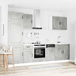Berkfield Home 7 Piece Kitchen Cabinet Set Kalmar Concrete Grey Engineered Wood - thumbnail 3