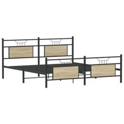 Berkfield Home Metal Bed Frame without Mattress Sonoma Oak 180x200 cm Super King in Light Brown - thumbnail 5