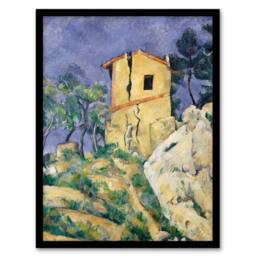 Artery8 Paul Cezanne Framed Wall Art Print The House with the Cracked Walls - Size: A4 - thumbnail 1