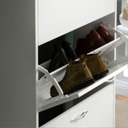 FURNOS 3 Tier Wooden Shoe Storage Cabinet White - thumbnail 3