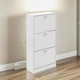 FURNOS 3 Tier Wooden Shoe Storage Cabinet White - thumbnail 2