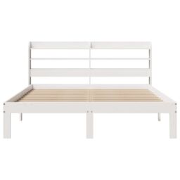 Berkfield Home Bed Frame with Headboard without Mattress White 140x200 cm - thumbnail 4