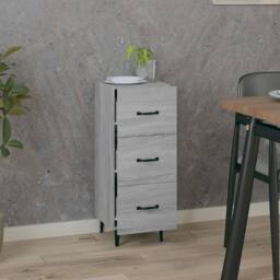 Berkfield Home Sideboard Grey Sonoma 34.5x34x90 cm Engineered Wood - thumbnail 3