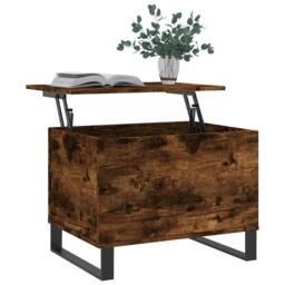 Berkfield Home Modern Coffee Table Smoked Oak 60x44.5x45 cm Engineered Wood in Brown - thumbnail 1
