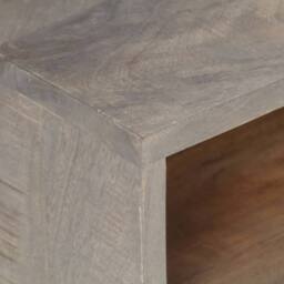 Berkfield Home TV Cabinet Grey 130x35x51 cm Solid Rough Mango Wood - Size: 130 x 35 x 51 cm - thumbnail 6