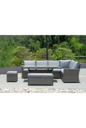 Mint Outdoor Palma Corner Outdoor Rattan Garden Lounge Set - 9 Seater - Grey - thumbnail 2