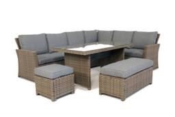 Mint Outdoor Palma Corner Outdoor Rattan Garden Lounge Set - 9 Seater - Grey - thumbnail 1