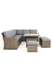 Mint Outdoor Palma Corner Outdoor Rattan Garden Lounge Set - 9 Seater - Grey - thumbnail 4