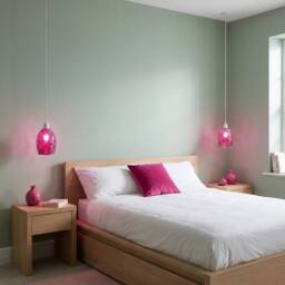 Happy Homewares Vibrant Crackle Mosaic Glass Pendant Lighting Shade in Strong Magenta - thumbnail 6