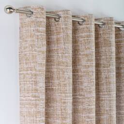 Portfolio Home Maine Geometric Abstract Fully Lined Eyelet Curtain Set 2 Panel Pair in Beige - Size: 117 cm width x 137 cm drop - thumbnail 3