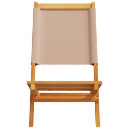 Berkfield Home Beautiful Garden Chairs 2 pcs Taupe Solid Wood Acacia & Fabric - thumbnail 5