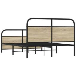 Berkfield Home Elegant Bed Frame Without Mattress 120x200 cm Sonoma Oak Engineer in Brown - Size: Small Double - thumbnail 7