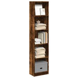 Berkfield Home Bookcase Smoked Oak 40x24x176 cm Engineered Wood in Brown - Size: 40 x 24 x 176 cm - thumbnail 2