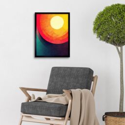 "Artery8 Wall Art Print The Relentless Sun Abstract Art Framed in Black - Size: W12"" x H16""" - thumbnail 2