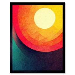 "Artery8 Wall Art Print The Relentless Sun Abstract Art Framed in Black - Size: W12"" x H16""" - thumbnail 1