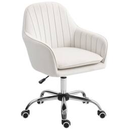 STILVORA Office Chair with Adjustable Height & Wheels in Cream - thumbnail 5