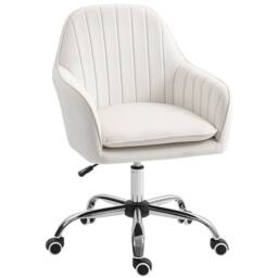 STILVORA Office Chair with Adjustable Height & Wheels in Cream - thumbnail 4