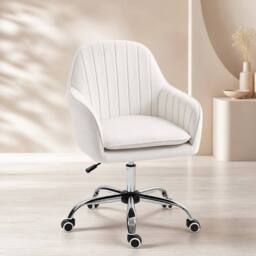 STILVORA Office Chair with Adjustable Height & Wheels in Cream - thumbnail 1