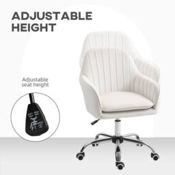 STILVORA Office Chair with Adjustable Height & Wheels in Cream - thumbnail 8