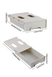 Living and Home Under Desk Hidden Drawer Storage Organiser Pull-out Storage Box in Off-White - thumbnail 5