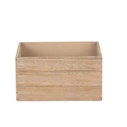 Red Hamper Oak Effect Heart Cut Handle Wooden Storage Crate in Brown - Size: Small - thumbnail 2