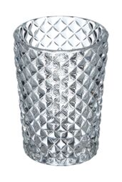Orsina Luxe Diamond Bathroom Tumbler, Clear Glass Decor Tumbler, Crystal-Effect Water Tumbler, Ideal For Sink Use - thumbnail 2