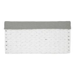 Red Hamper White Paper Rope Rectangular Storage Basket with Grey Cotton Lining - Size: Medium - thumbnail 3