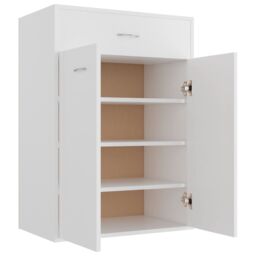 Berkfield Home Shoe Cabinet White 60x35x84 cm Engineered Wood - Size: 60 x 35 x 84 cm - thumbnail 3