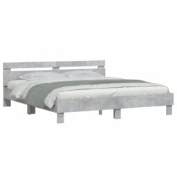 Berkfield Home Bed Frame without Mattress Concrete Grey 160x200 cm - thumbnail 4