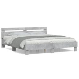 Berkfield Home Bed Frame without Mattress Concrete Grey 160x200 cm - thumbnail 1