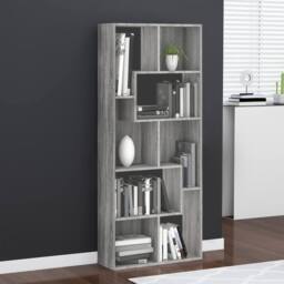 Berkfield Home Book Cabinet Grey Sonoma 67x24x161 cm Engineered Wood - Size: 67 x 24 x 161 cm - thumbnail 2