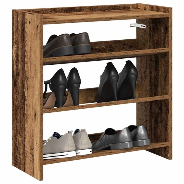 Berkfield Home Shoe Rack Old Wood 60x25x62 cm Engineered Wood in Brown - Size: 60 x 25 x 62 cm - image 1