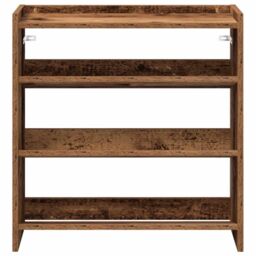 Berkfield Home Shoe Rack Old Wood 60x25x62 cm Engineered Wood in Brown - Size: 60 x 25 x 62 cm - thumbnail 4