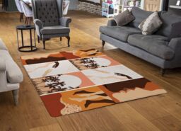 Benjamin Tate Design Abstract & Floral Collages, Landscape Scenes Designer Rug in Natural - Size: Large - thumbnail 2