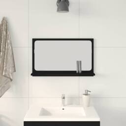 Berkfield Home Bathroom Mirror in Black Oak, 60x10.5x37 cm, Made of Engineered Wood - Size: 60x10.5x37 cm - thumbnail 4