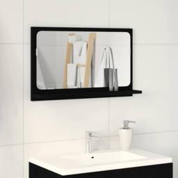 Berkfield Home Bathroom Mirror in Black Oak, 60x10.5x37 cm, Made of Engineered Wood - Size: 60x10.5x37 cm
