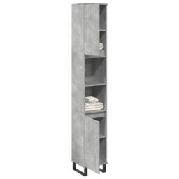 Berkfield Home Classic Bathroom Cabinet Concrete Grey 30x30x190 cm Engineered Wood - Size: 30 x 30 x 190 cm - thumbnail 2