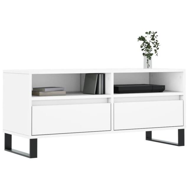 Berkfield Home TV Cabinet White 100x34.5x44.5 cm Engineered Wood - image 1