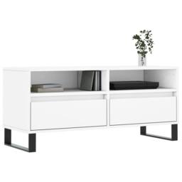 Berkfield Home TV Cabinet White 100x34.5x44.5 cm Engineered Wood - thumbnail 1
