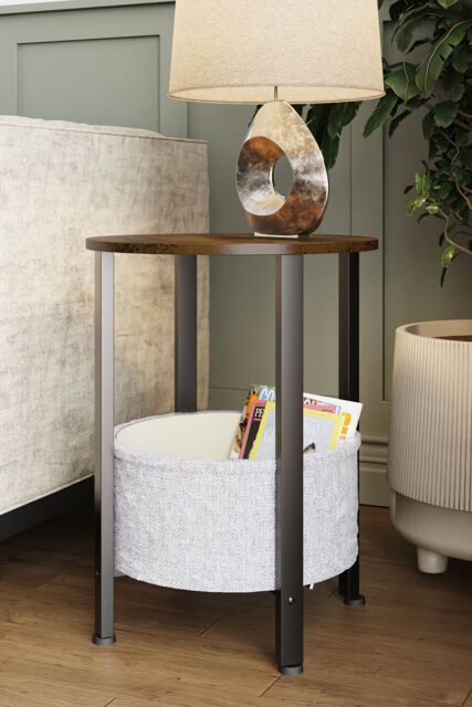 FWStyle Walnut Effect Coffee/Side Table With Basket in Brown - image 1