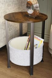 FWStyle Walnut Effect Coffee/Side Table With Basket in Brown - thumbnail 3